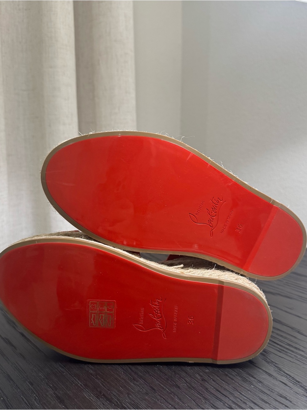 Christian Louboutin Espadrille Wedge Sandals Red Suede 36 - Picture 8 of 8